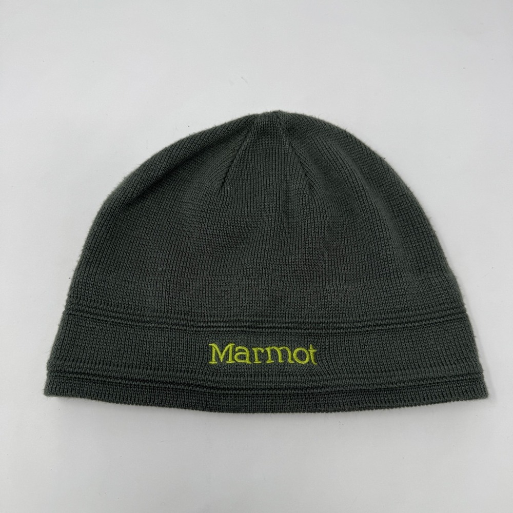 Marmot Fleece Beanie Winter Hat Skull Cap Gray Men's O/S